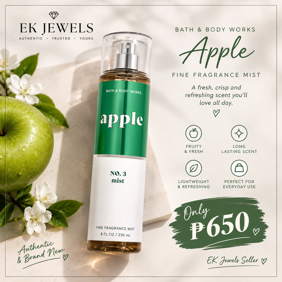 Bath and bodyworks apple bodymist 236ml